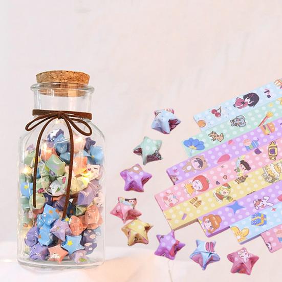 540 шт. красочные бумажные полоски со звездами оригами, поделки своими руками, легко складывать, яркий цвет, двусторонняя бумага для оригами, украшение «Счастливая звезда»