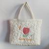 Trendy Polyester Tote Bag With Cute Embroidery Ideal For Daily Use And School
