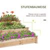 Raised Garden Bed 3-Tier Garden Bed Plant Bed Herb Bed Flower Stand for Balcony Garden Natural Fir Wood 120 x 120 x 56 cm