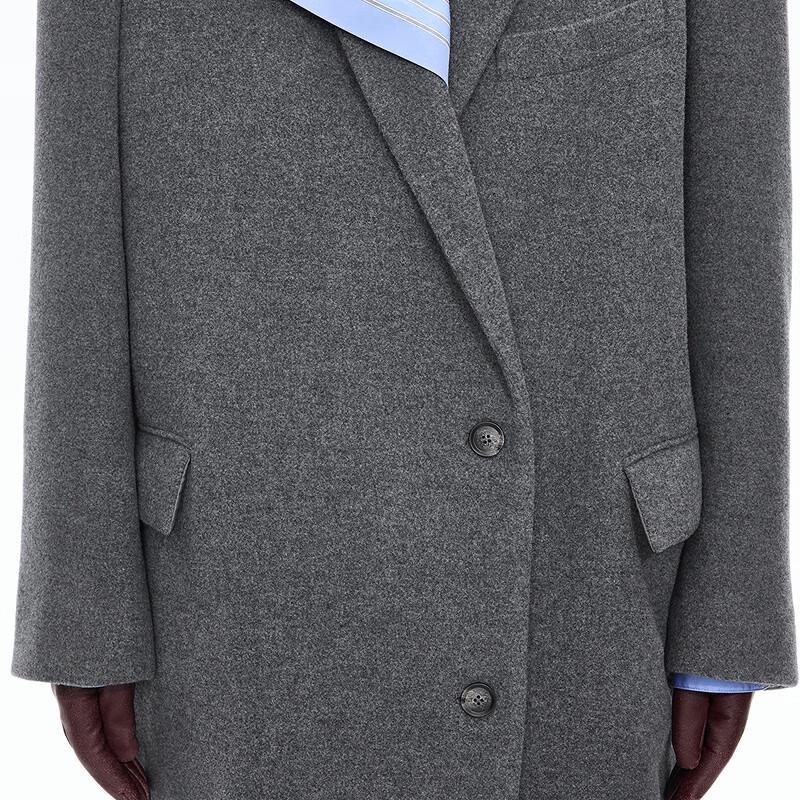 JNBY 2025 Winter 100% Wool Loose Long Overcoat