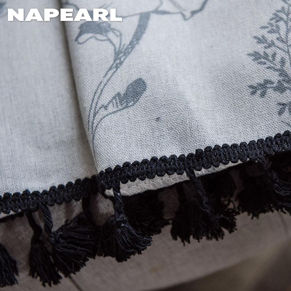 1 шт. NAPEARL винтажный деревенский стиль цветочный принт бахрома края полузатемняющие шторы для небольшого окна кухни спальни гостиной балкона домашний декор