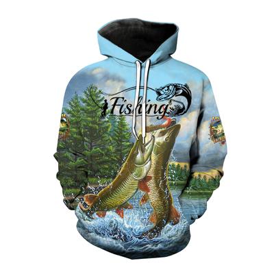 Толстовка с капюшоном Wild Fish Pattern для мужчин, 3D-печать, охота, рыбалка, энтузиаст, толстовка, мужская и женская, больших размеров, топ Sudaderas