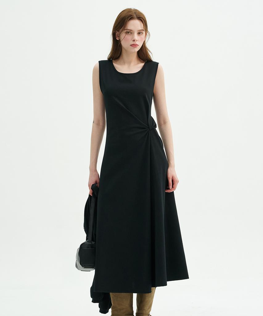 Micene Aira Twist Detail Sleeveless Dress-Cardigan Set