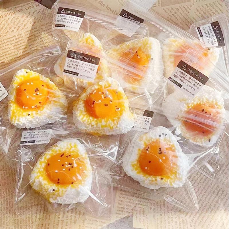 Новая мягкая игрушка ручной работы в виде яйца, рисового шарика, моти таба, мягкая игрушка, сжимаемая, креативная, отскакивающая, мягкая игрушка, милая