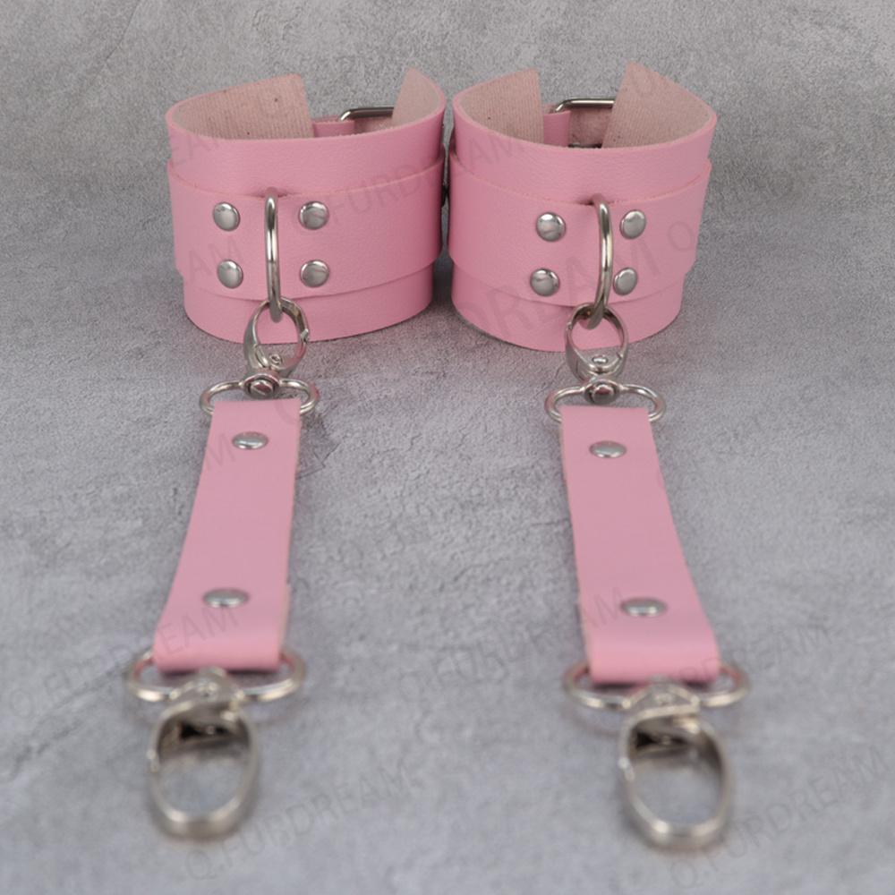 Leather Erotic Handcuffs Ankle Adjustable Restraint Sex Cuff BDSM Bondage Slave Sex Toys For Couple Adult Games New Exotic