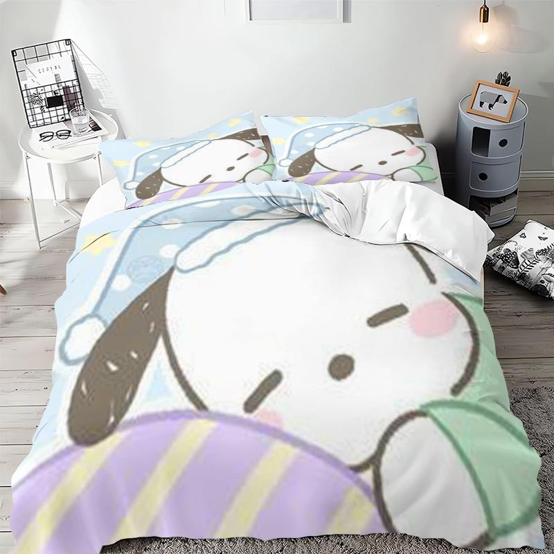Постельное белье с 3D-принтом Pochacco, комплекты: одеяло, покрывало, пододеяльник, наволочки, 2-3 предмета, декор для детской и взрослой спальни