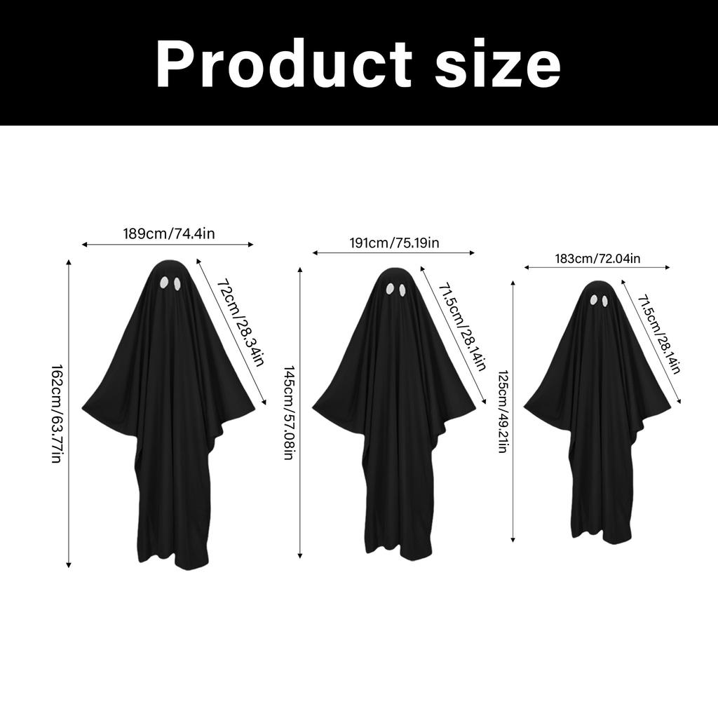Хэллоуин Костюм Привидения Плащ Для Взрослых Детей Регулируемый Жуткий Наряд для Вечеринки Полиэстер Хлопок