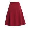 Korean Style High Waist Pleated A-line Skirt - Women's Mid-Length Solid Color Umbrella Skirt.