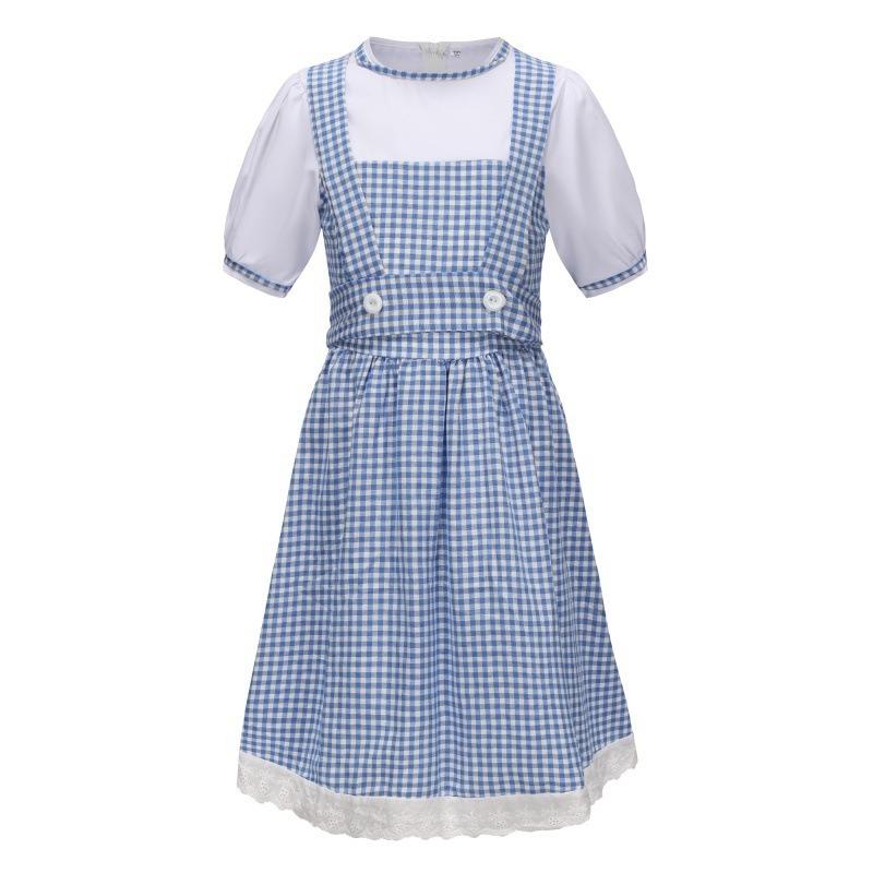Хэллоуин Волшебник страны Оз Дороти Синее клетчатое платье Пасторальное платье горничной Костюм для выступления