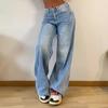 Spring Summer Autumn Women's Jeans Vintage Long Wide Leg Pants Loose Wide Leg Jeans High Waist Trousers