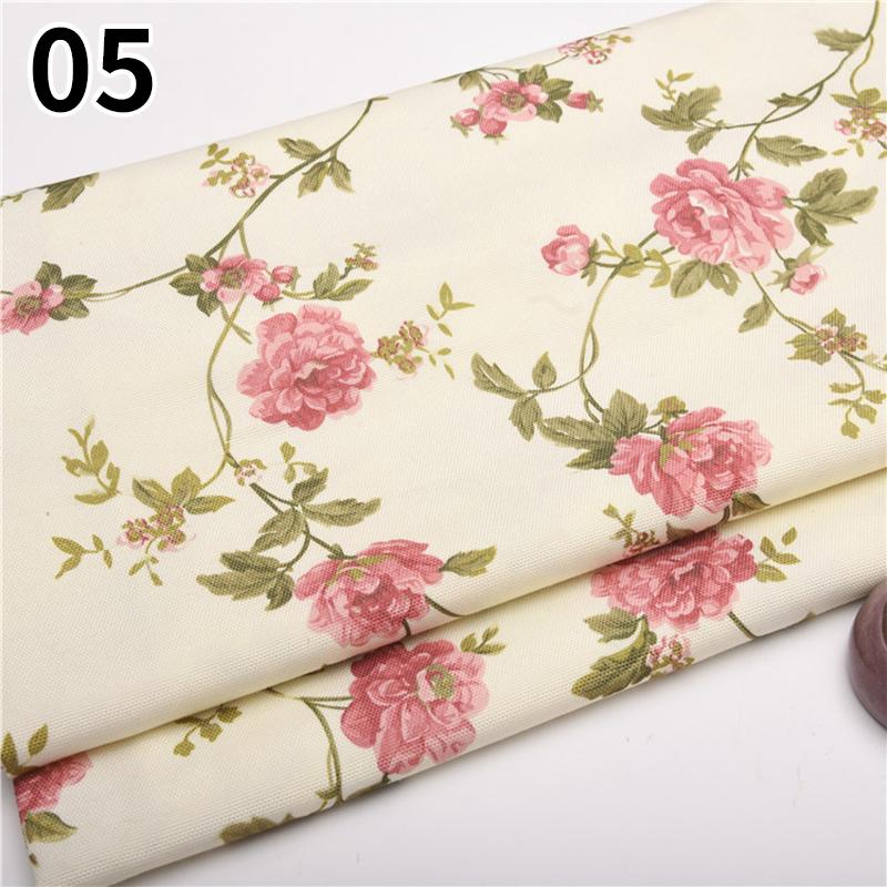 100 см x 145 см Ткань с цветочным принтом в пасторальном стиле, полиэстер, искусственный лен, ткань для самостоятельного изготовления диванной подушки, скатерти, обивки подушек