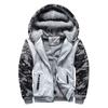 Large Size Camouflage Splicing Cardigan Men's Sweater Hooded Autumn and Winter Clothing Men's Sports Padded and Thickened Men's Jacket