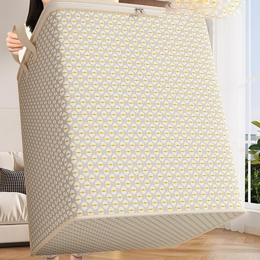 Очень большой тканевый контейнер для хранения одеял, постельного белья, одежды и нижнего белья. Портативный и легкий, с молниями и ручками. Легко переносить