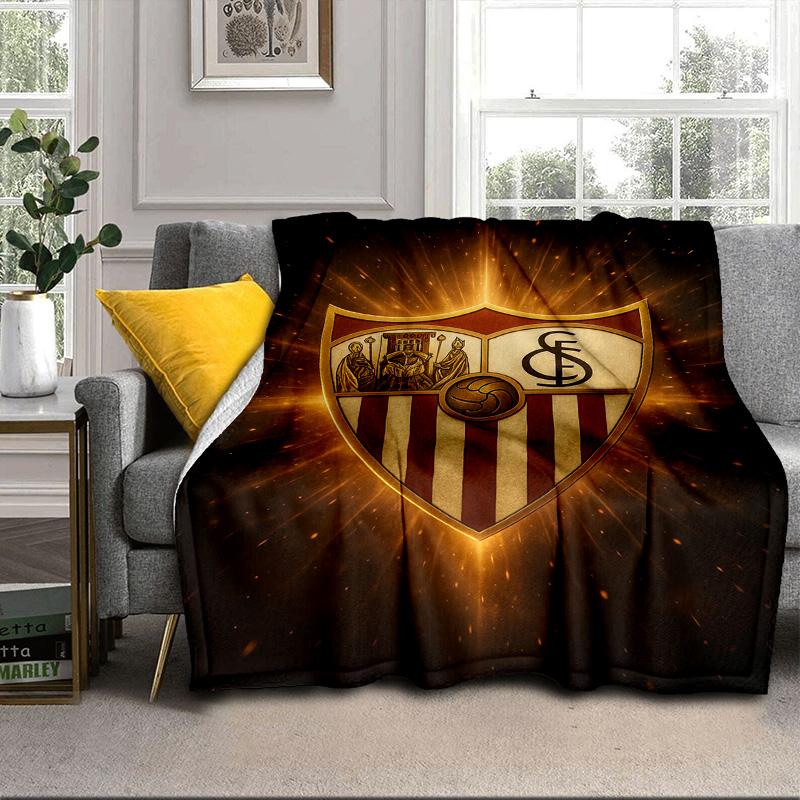 Sevilla Fc Crest Design Portable Blanket/Soft Blanket Bedding Blanket Suitable for Travel Camping Living Rooms Offices Sofas Fan Gifts