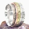 Кольцо Spinner Band, Стерлинговое Серебро 925 пробы, Трехцветное Кольцо, Кольцо Унисекс, Дизайнерское Кольцо, Серебряные Ювелирные Изделия, Заметное Кольцо, Ювелирные Изделия В Стиле Бохо