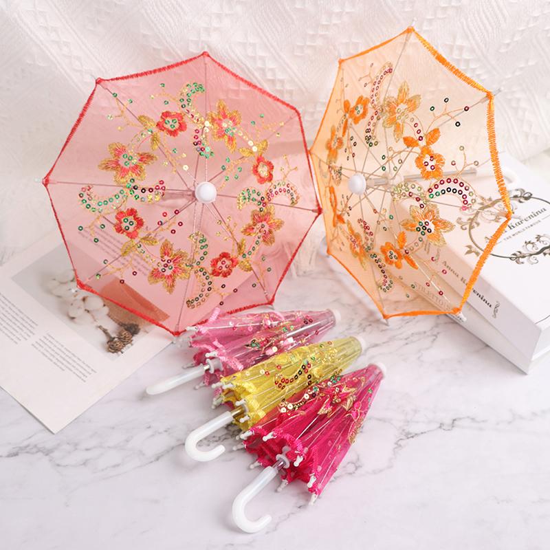 Lace Sequin Embroidery Lace Umbrella Children Dance Craft Mini Umbrella Performance Props
