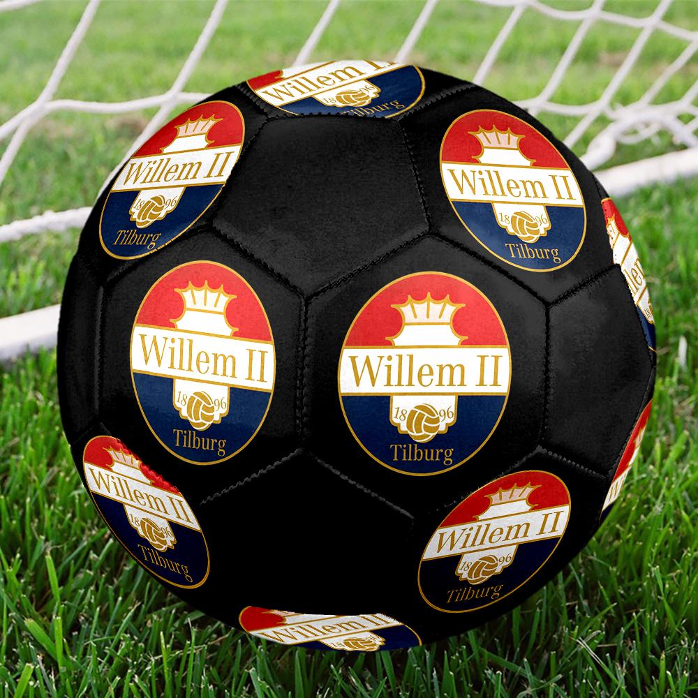 Футбольный мяч Willem II Tilburg размер 5, разноцветный, подходит для всех возрастов, машинная строчка, материал ПВХ, соревновательного уровня, прочный и с высоким отскоком