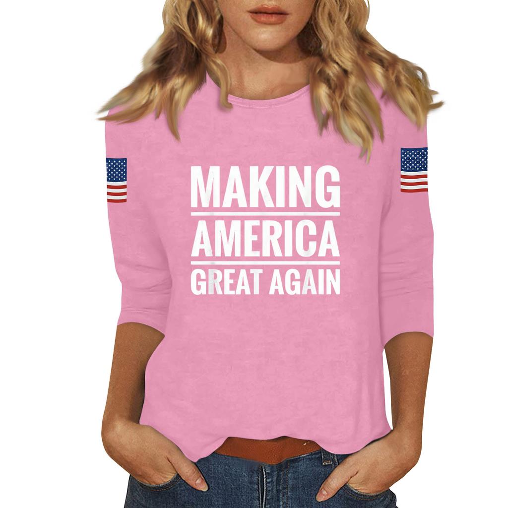 Women's Casual Fashionable Sexy Comfortable Neck Three-Quarter Sleeve Top