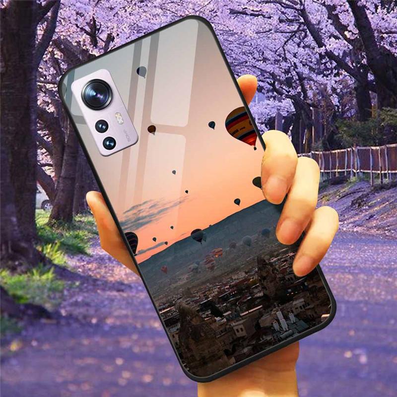 Чехол для Xiaomi 12X 12 Pro Закаленное Стекло Звездный Мрамор Жесткая Задняя Крышка для Чехлов Xiaomi Mi 12 / 11 Lite 5G Роскошный Защитный