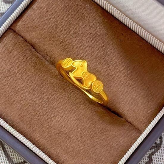 Кольцо на палец Голова лошади Дизайн денег Женское кольцо 2026 год Лошади Открытое регулируемое кольцо Ювелирные аксессуары