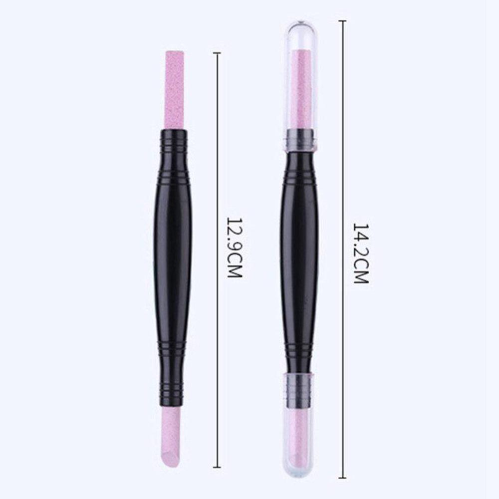 Двойное средство для удаления кутикулы ногтей, толкатель, кварцевый скраб, каменная ручка, крупа, маникюр, польский педикюр