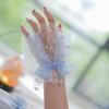 1 Pair Nail Art Tulle Photo Bow Glove Fake Pleated Cuff Manicure Photography Props Nail Tips Display Sleeve  Accessories
