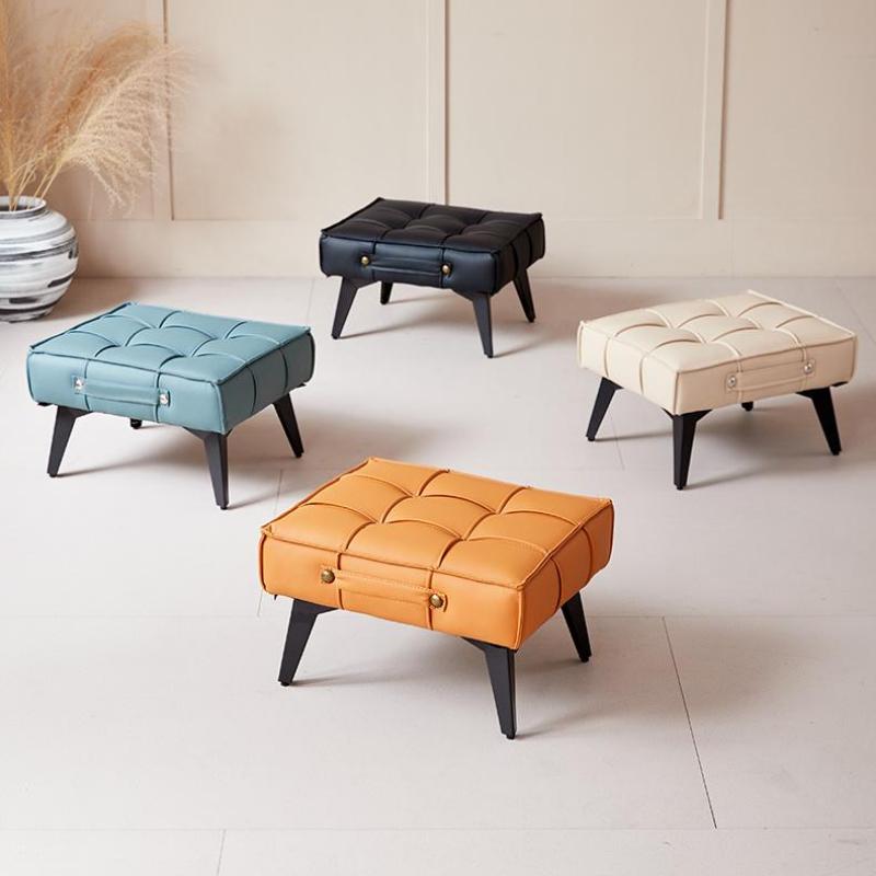 Элегантный журнальный столик для гостиной Устойчивый к пятнам пуфик для дивана Пуфик-подставка для ног с ручкой Широкая удобная скамья для обуви