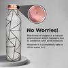 Pure Copper Water Bottle 1 Litre Alkaline and Anti Oxidant 100% Leak Proof, Office, Modern Tamba Bottle (Grey Abstract Line)