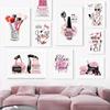 Pink Fashion Wall Posters Perfume Makeups Canvas Painting Wall Art Modern Nails Print Pictures Nordic Girl Bedroom Home Decor