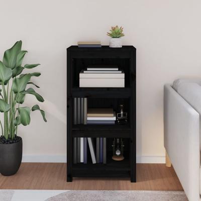 Bookshelf Black 50x35x97 Cm Solid Pine Wood