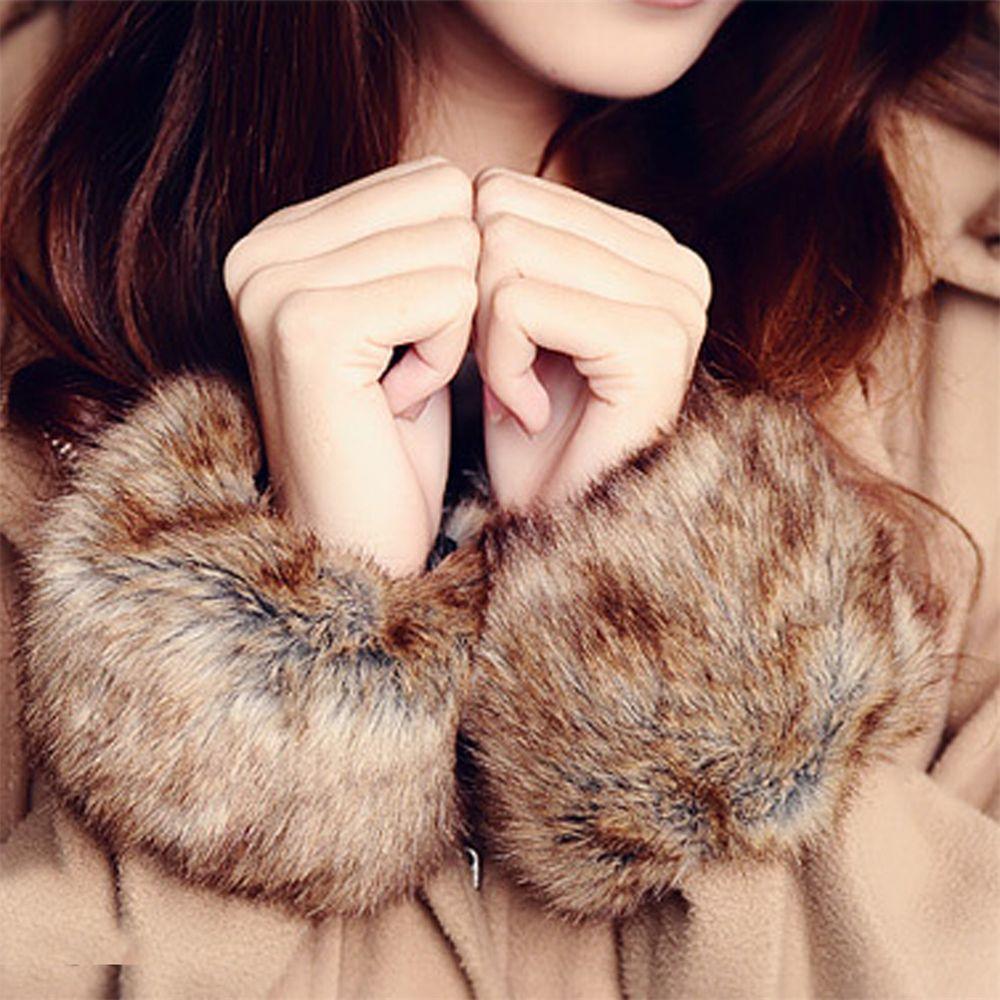 Wrist Clothing Accessories Warm Furry Wristbands Arm Warmer Furry Wrist Cuff Faux Fur Wrist Cuffs