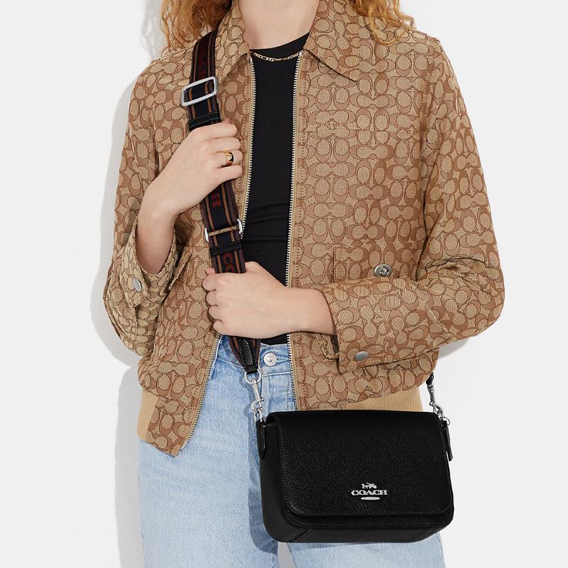 New COACH Leather Crossbody Bag, Shoulder Bag Women's Black CH252-SVA47