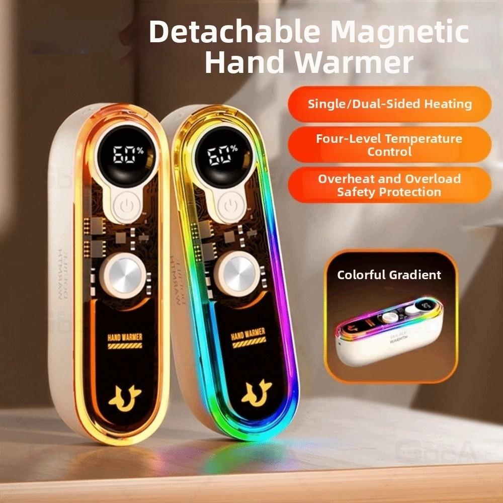 Colorful Light Electric Handwarmer Digital Display Pocket Warm Hand Treasure Outdoor Use