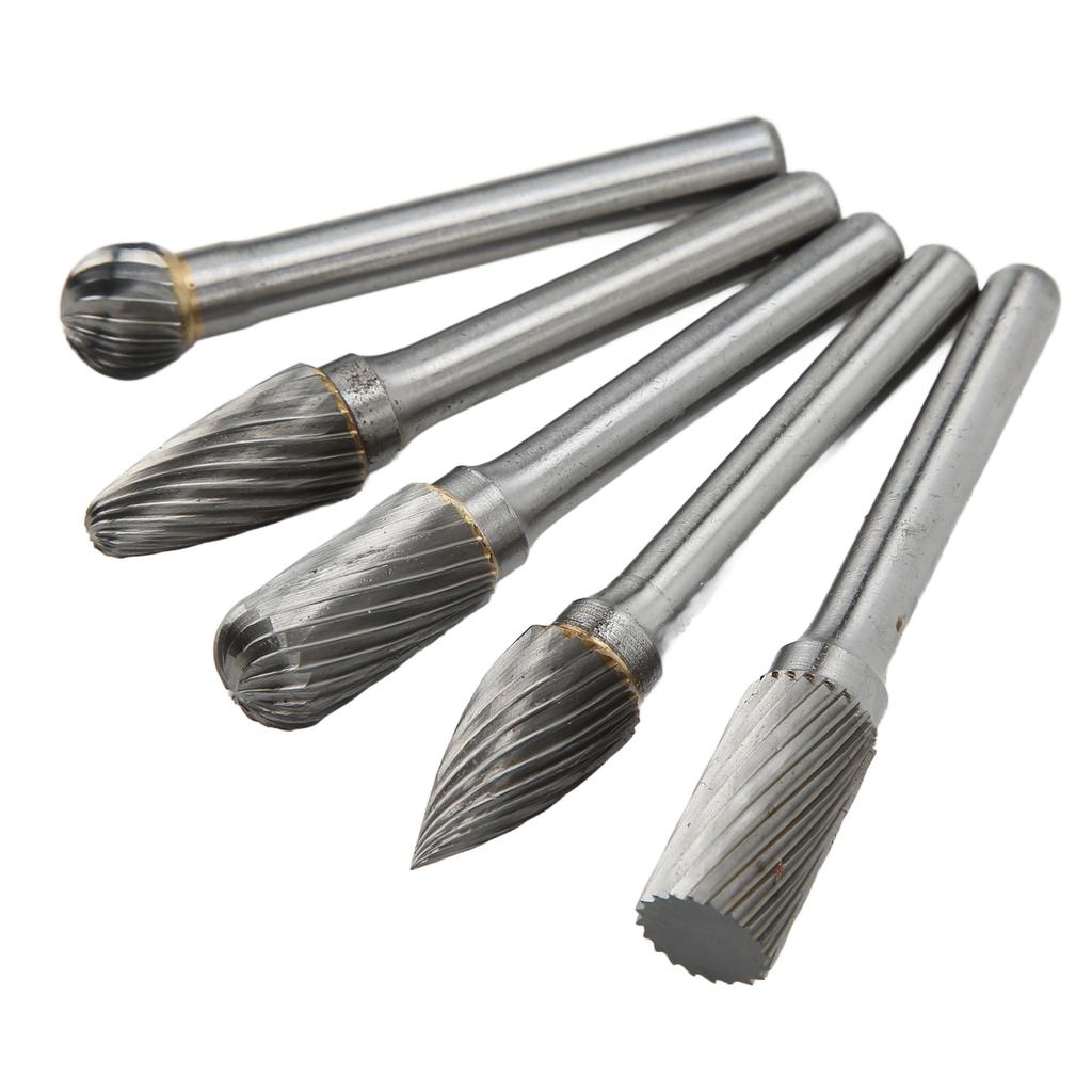 5Pcs Set Rotary Burrs Set 6x10mm Tungsten Carbide Bits for Polishing Grinding Engraving DrillingACDFG