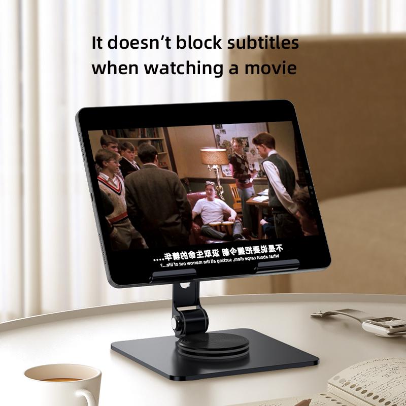Meewoo Tablet Stand 360°Rotate for Foldable iPad Stand Height Adjustable Tablet Holder for 4-12.9in