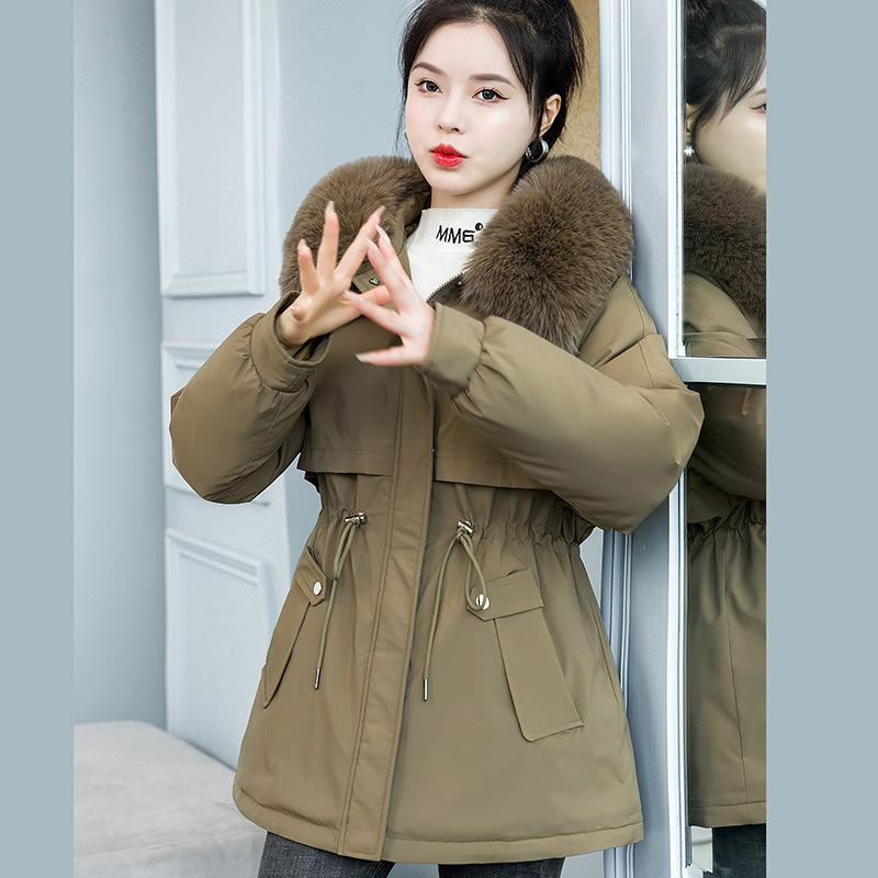 Women's Winter New Loose School Overcomes Short Fur One Cotton-padded Jacket Coat