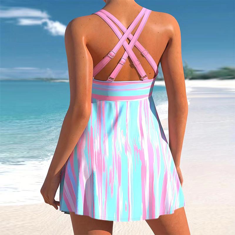 2024 женский сексуальный большой размер с цветочным принтом купальник женский летний комплект из двух предметов танкини модное монокини пляжная одежда банный костюм