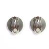 Excellent HERMES Earring Serie Crude Cell Shell Binaural Accessory Silver  Used