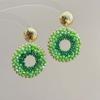 1 pair Ethnic Style Glass Mini Beads Earrings Jewelry Round Beaded Earrings  Banquet