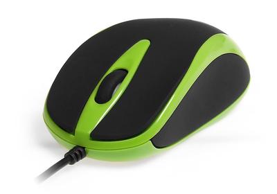 PLANO - Optical Mouse 800 Cpi, 3 Buttons + Scroll Wheel, USB Interface, Rubberized Housing, Green Color