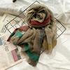 Thin Solid Color Wool Scarf Autumn and Winter Warm Retro Dirty Dyed Frame Scarf Morandi Shawl