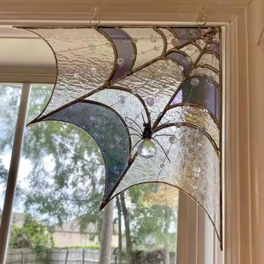 Acrylic Spiderweb Spiderweb Door Trim with Chain Window Frame Ornament Living Room