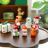 Holiday Miniature Glass Snowman Reindeer Santa Sculpture Tabletop Shelf Decoration For Christmas Display Party Gift
