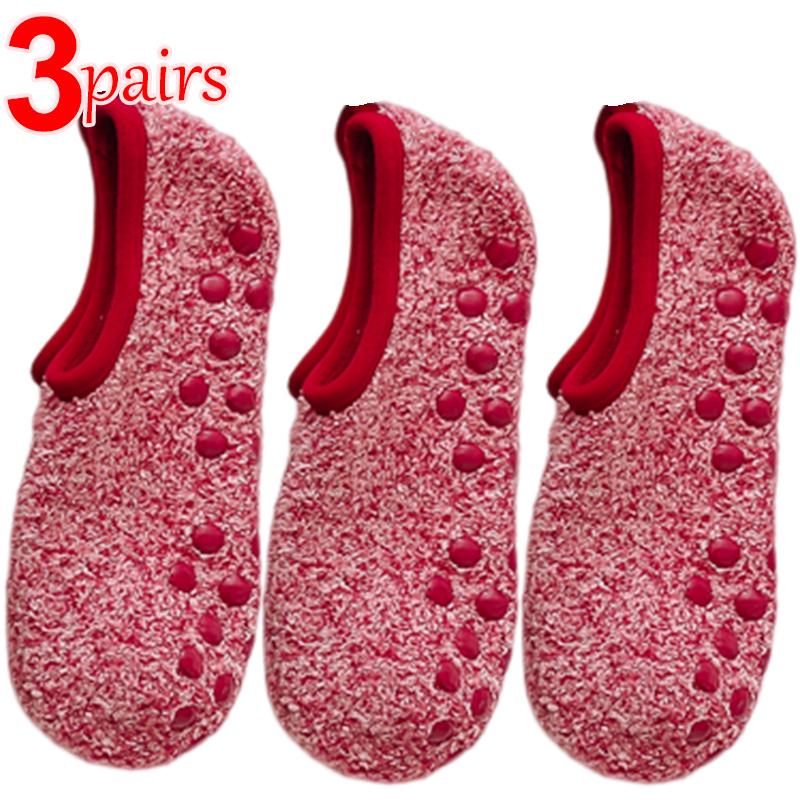 1/3 пары мягких носков из кораллового флиса, женские утолщенные плюшевые зимние теплые тапочки, короткие носки для сна, невидимые носки-лодочки