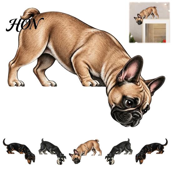 Pet Theme Room Decor Wooden Dachshund Door Topper, Cute Handcrafted Dog Sign, Rustic Wall Art Custom Frame Accessory for Front Porch, Indoor