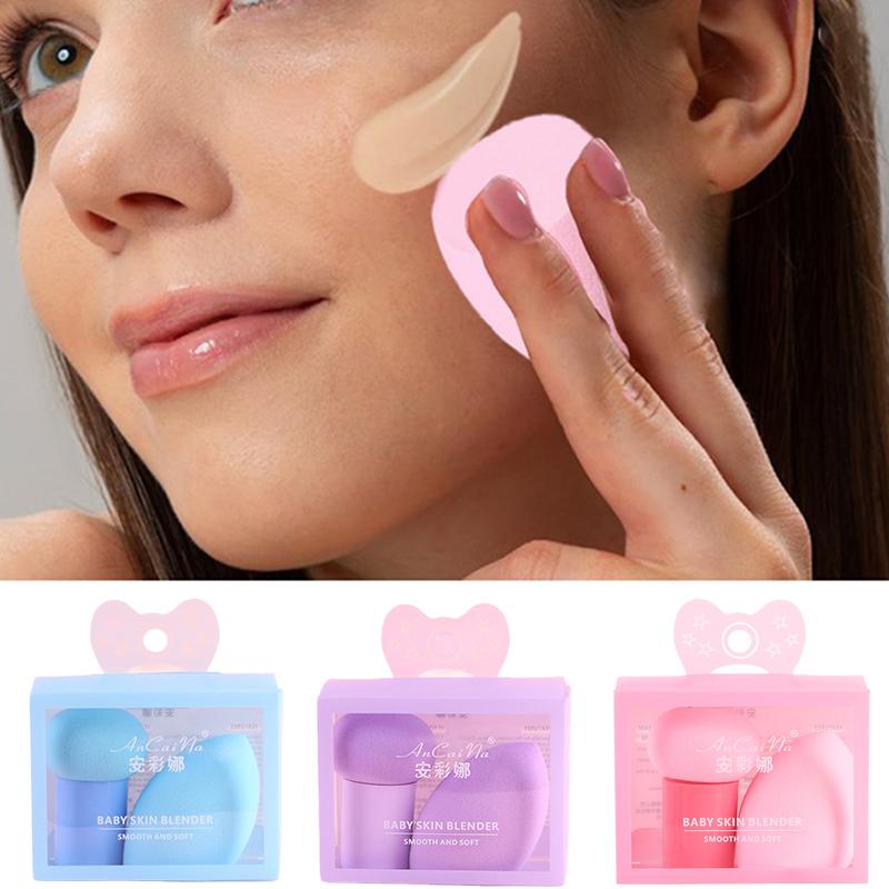 2Pcs/Set Boxed Mushroom Head Puff Makeup Sponge Air Cushion Beauty Handle Cosmetic Egg Dry And Wet Dual-Use Super