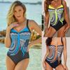 Купальник, женский цельный купальник, сексуальный купальный костюм с эффектом пуш-ап, женский купальный костюм, пляжная одежда с принтом, большие размеры