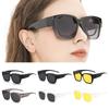 Worn Over Other Glasses Sun Glasses Polarized Square Shades Wrap Around Fit Over Glasses Sunglasses
