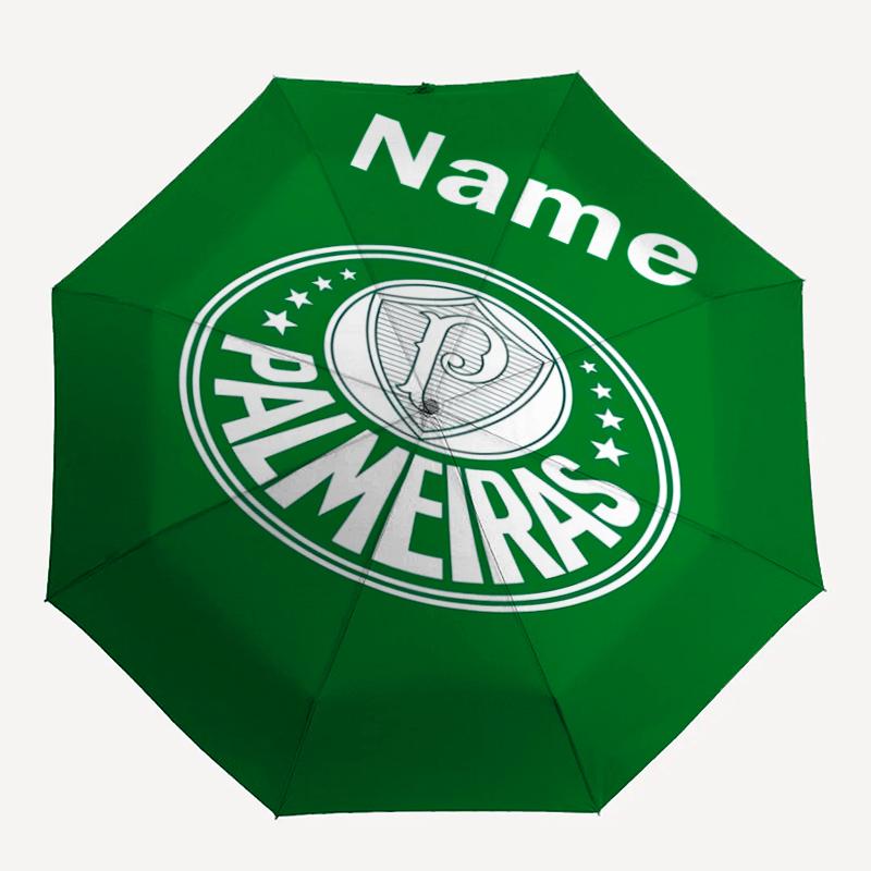 Автоматический зонт с индивидуальным именем, тематика Palmeiras, легкий и портативный, 8 спиц, идеально подходит для путешествий на свежем воздухе, дней рождения, Рождества, подарков.
