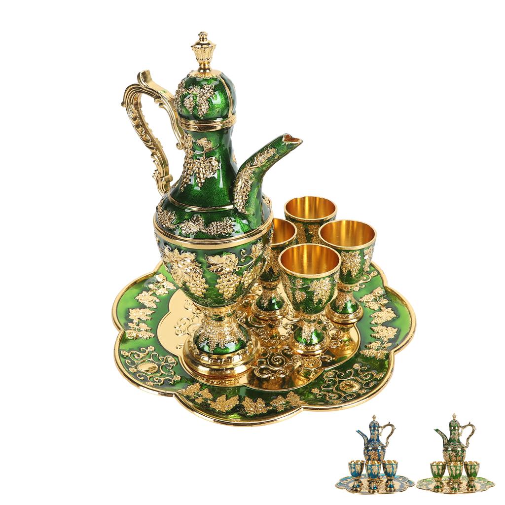 Metal Wine Pot Kit Rustproof Waterproof Zinc Alloy Coffee Pot Set Decorative Exquisite Vintage Pot T